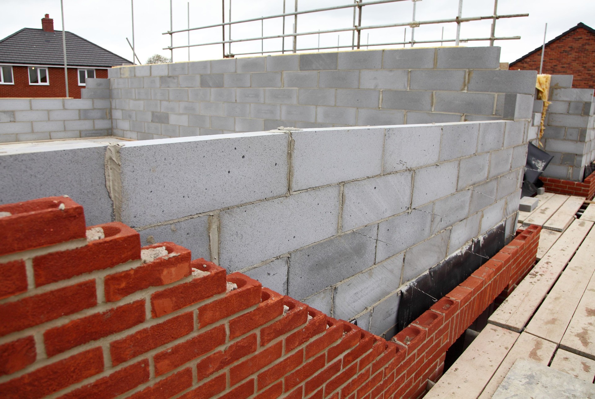 new wall on house